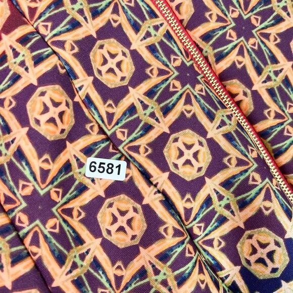 Julian Taylor Fit & Flare Dress Womens 10 Multicolor Geometric Sleeveless - Picture 11 of 11